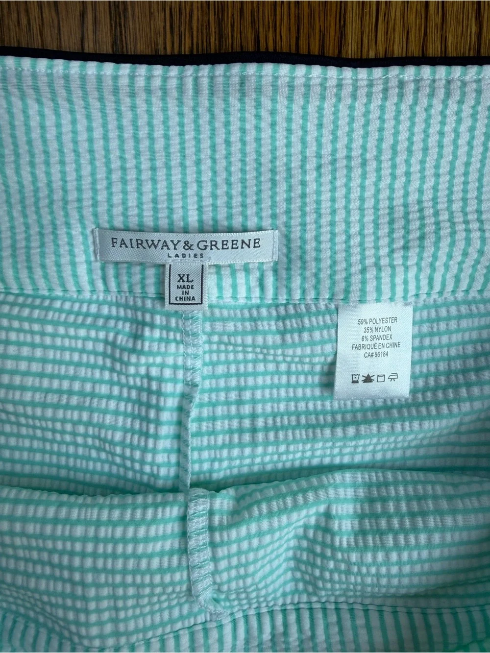 Fairway & Greene Mint Green Striped Exercise Golf Skort Size XL